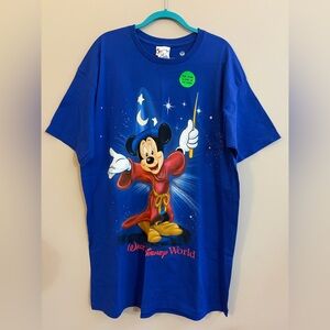 NWT Vintage Walt Disney Fantasia Sorcerer Wizard Mickey Mouse Short Sleeve Shirt